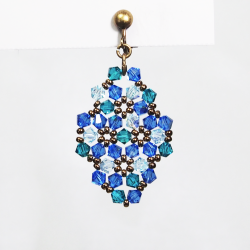 Clips  - Bronze brass - Earrings Rhombus Marissa - Clips  - Bronze brass - Laiton bronze